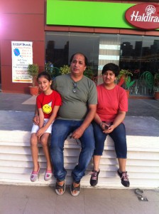 Jaspal with daughters Arpit and Amrit