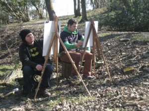Kyle and Eddie painting