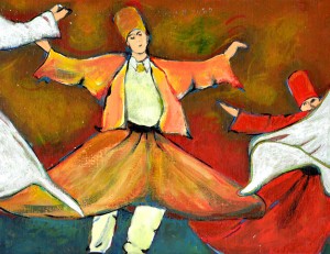 Sometimes I paint 'happy' things. I'm a whirling dervish at heart, after all.