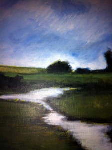 This serene landscape is a portion of a painting I'm working on, as yet unfinished, which will be in an art show in November.