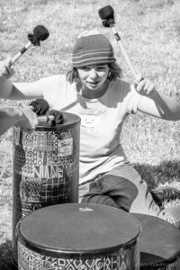 Molly drumming at Hidden Wings