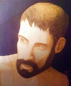 Sketch of man showing Steven's talent for detail