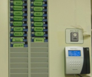 Time clock for punching in and out
