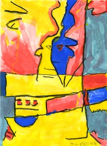 James Frye "Fractal Faces" Watercolor