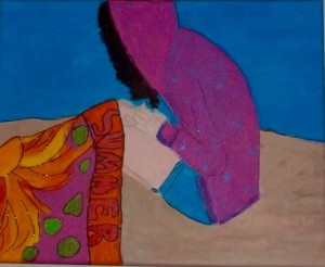 Lonely Girl on the Beach (Self-Portrait)