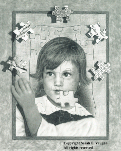 Sarah E. Vaughn drew this self-portrait because she didn't have the words to expain who she is
