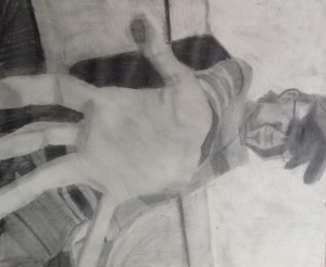 Thomas Barber "Guiding Hand." It shows my face in shadow as my hand extends out towards the viewer.
