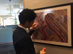 Sibtain with his art work