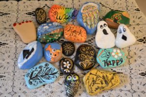 rocks and shells painted