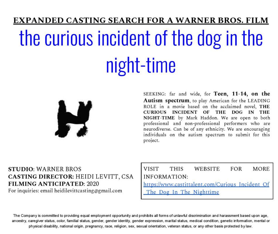 Casting Call: Warner Bros. feature film the curious incident of